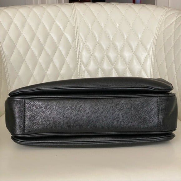 Tory Burch Thea Triple Zip Black Satchel Bag Purse Handbag - Picture 9 of 12